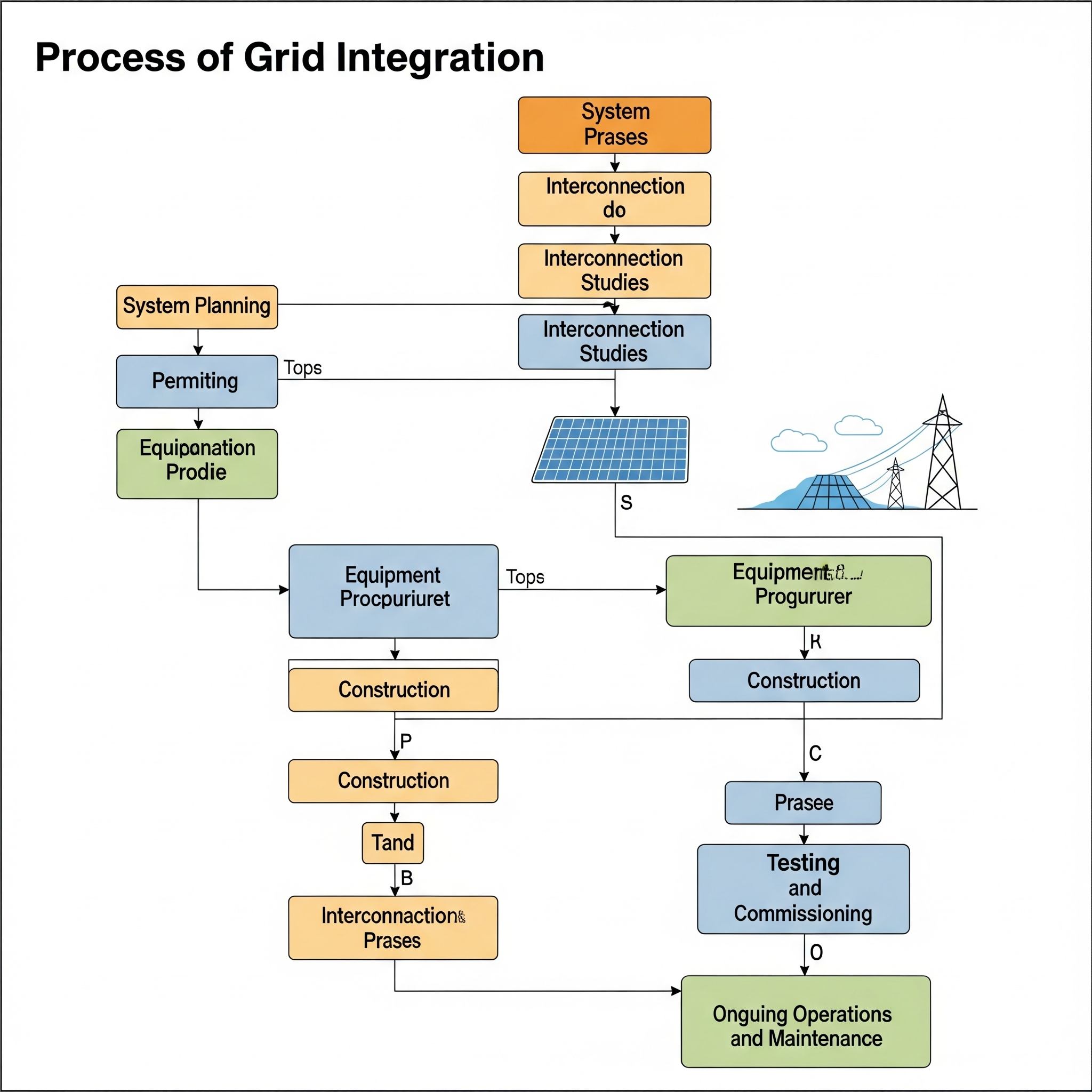Flowchart of energy source to grid/microgrid